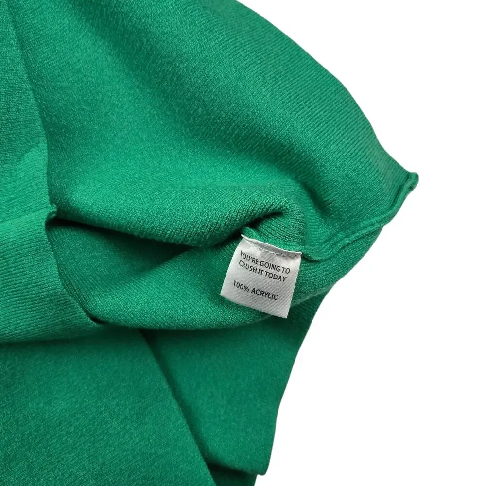 YLLW The Label Sweater Dress Size Small Kelly Green Knit Long Sleeve